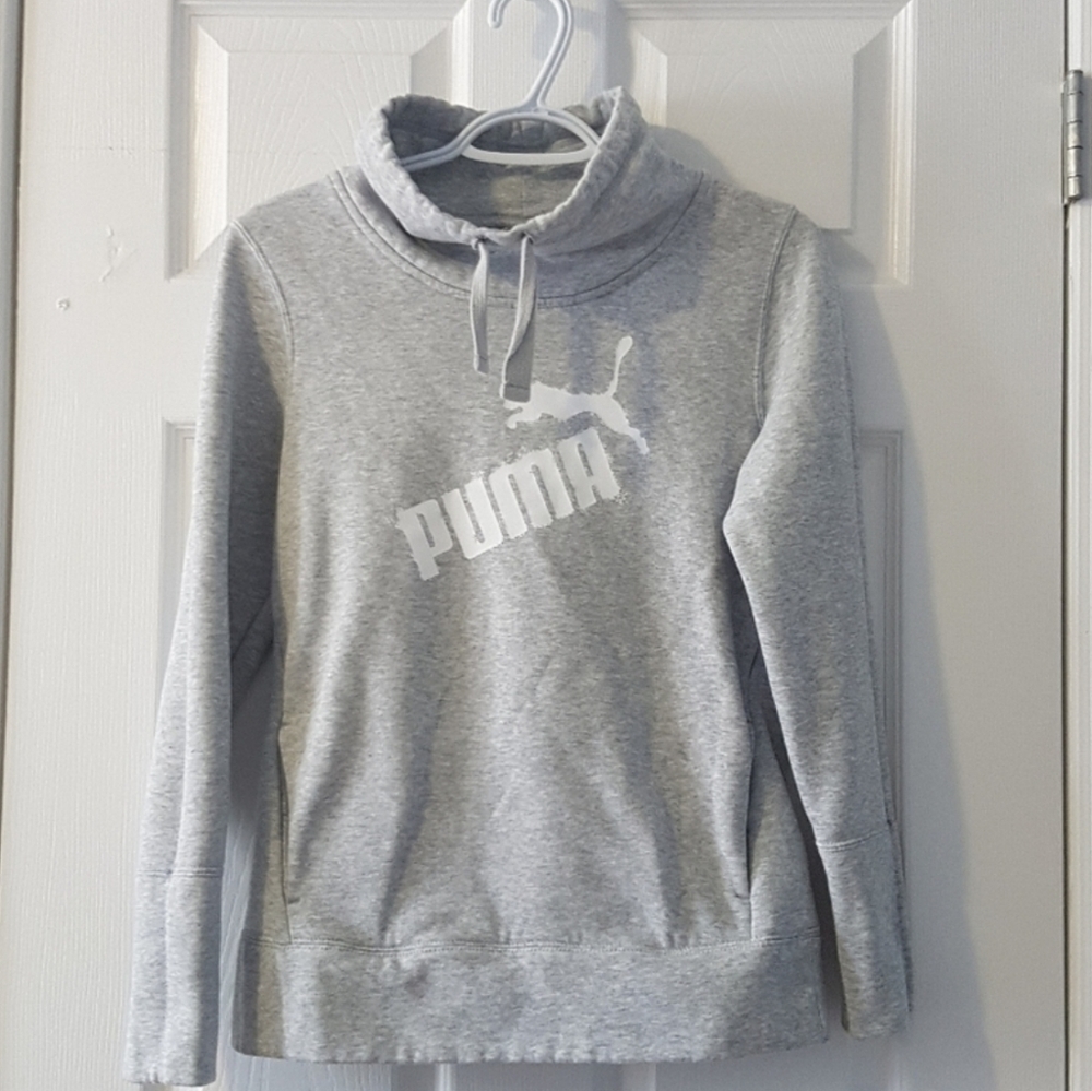 SzS Grey Puma mock neck hoodie